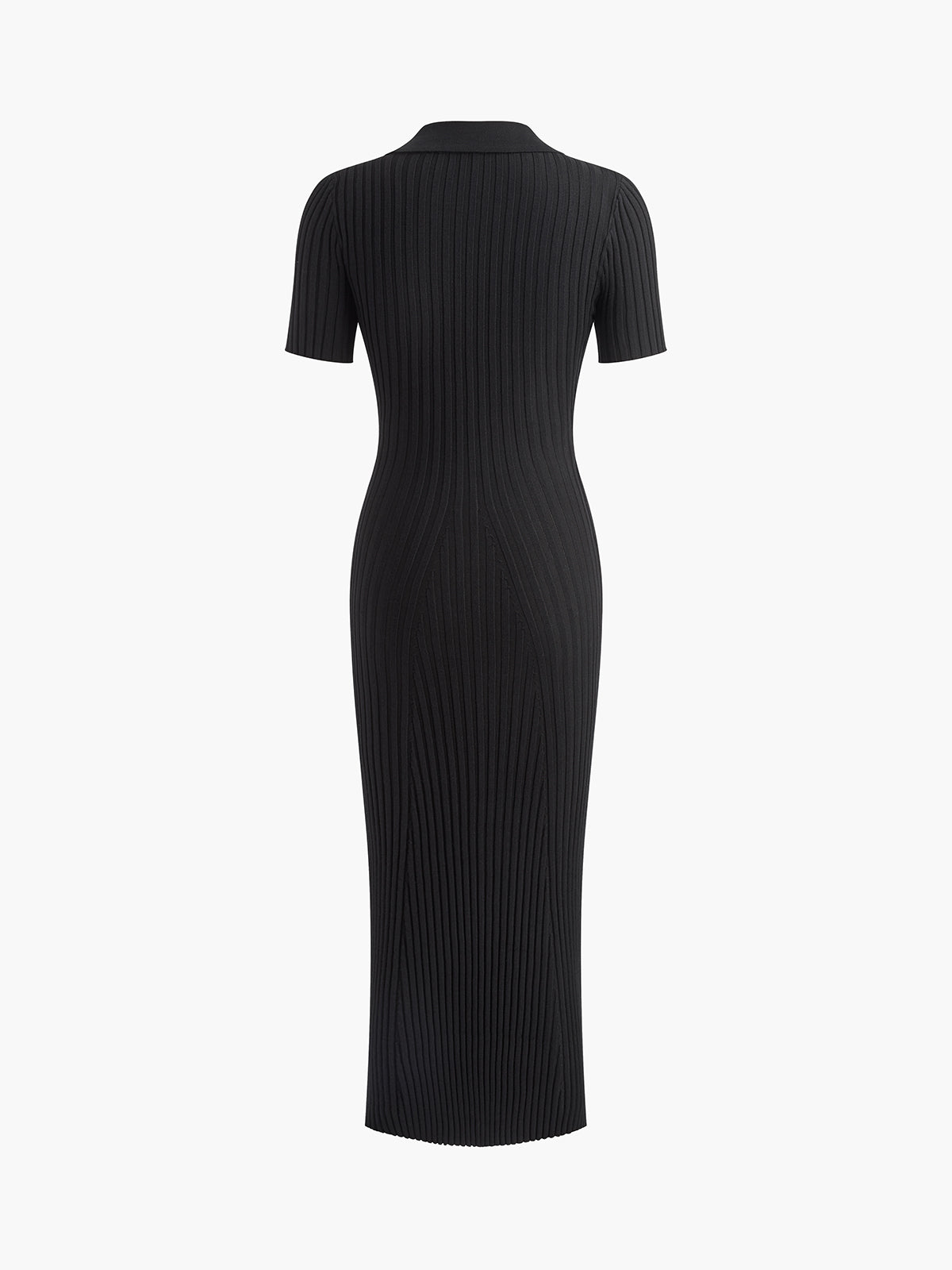 Clara | Strick-Knopf-Kleid mit kurzen Ärmeln