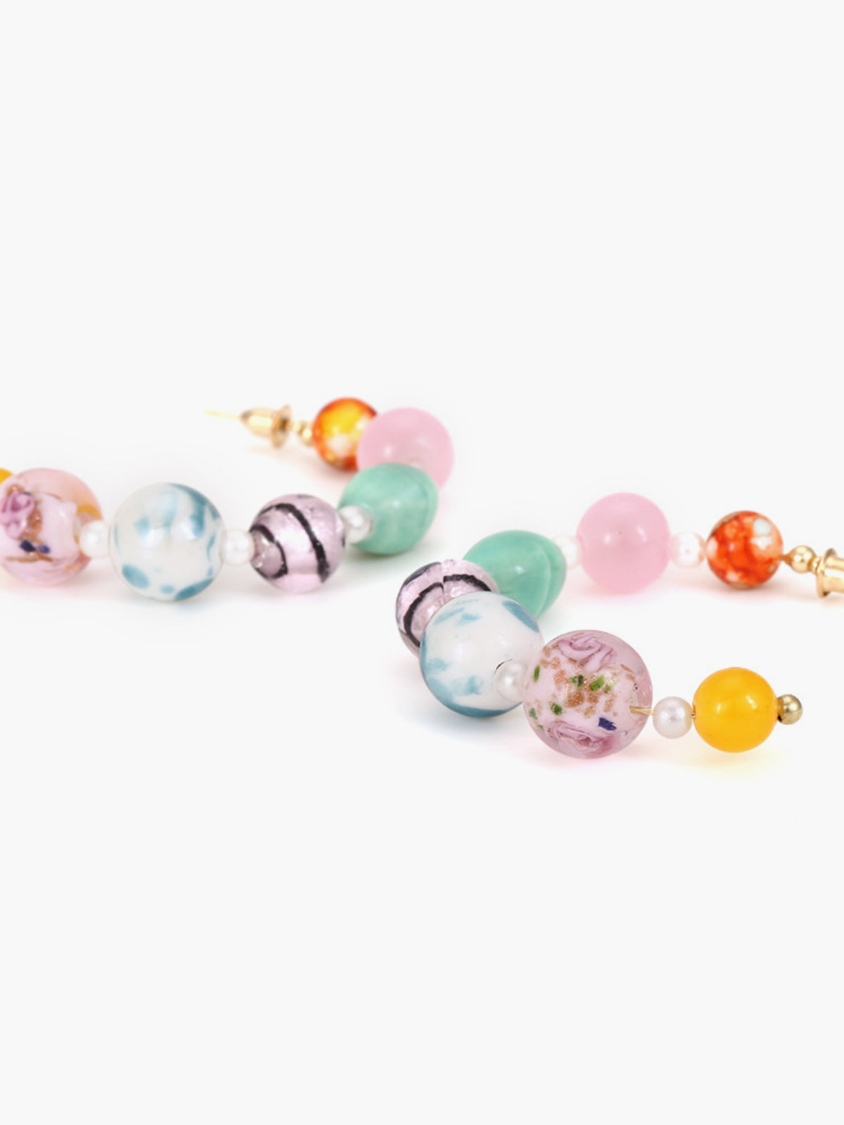 Clara | Bunte Perlen-Hoops mit Glanz