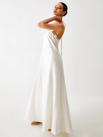 Clara | Elegantes Maxikleid aus Baumwolle und Leinen