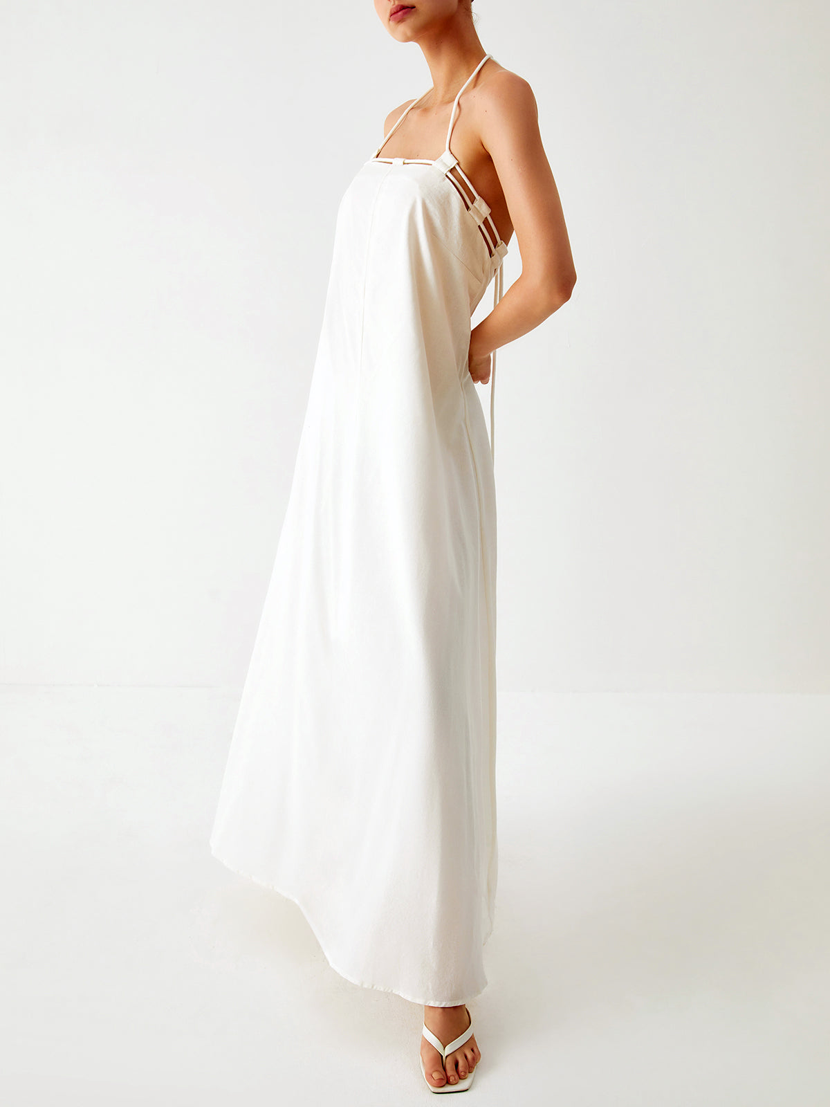 Clara | Elegantes Maxikleid aus Baumwolle und Leinen