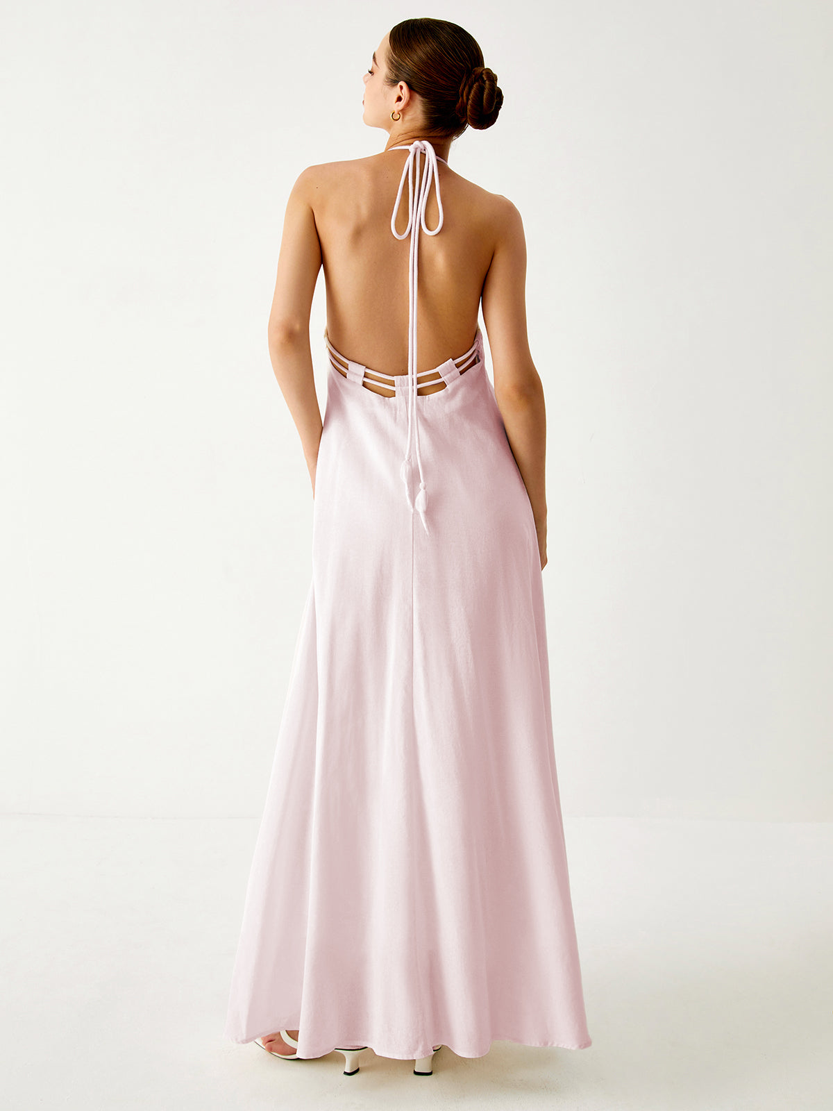 Clara | Elegantes Maxikleid aus Baumwolle und Leinen