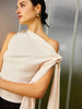 Anna | Asymmetrisches Shirt mit kalten Schultern und Knoten-Detail