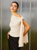 Anna | Asymmetrisches Shirt mit kalten Schultern und Knoten-Detail