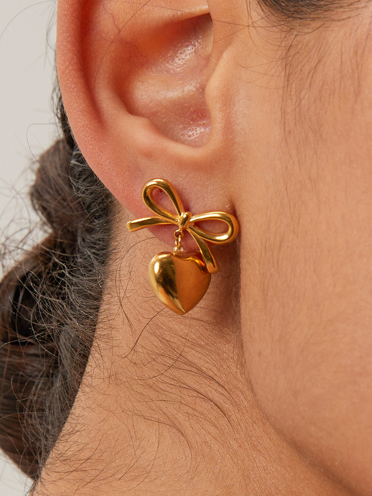 Julia | Geschenkband-Herz-Ohrhänger