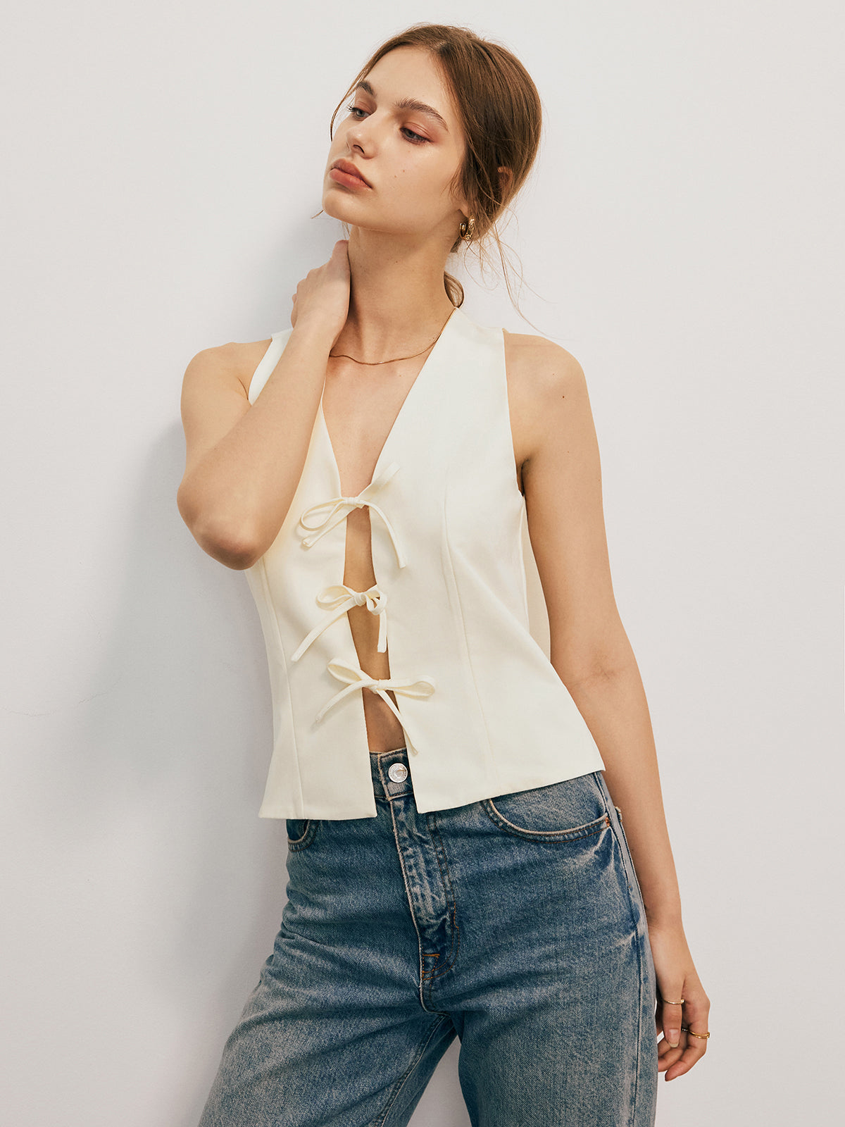 Leo-Top | Verspieltes Tanktop mit Schleifen-Design