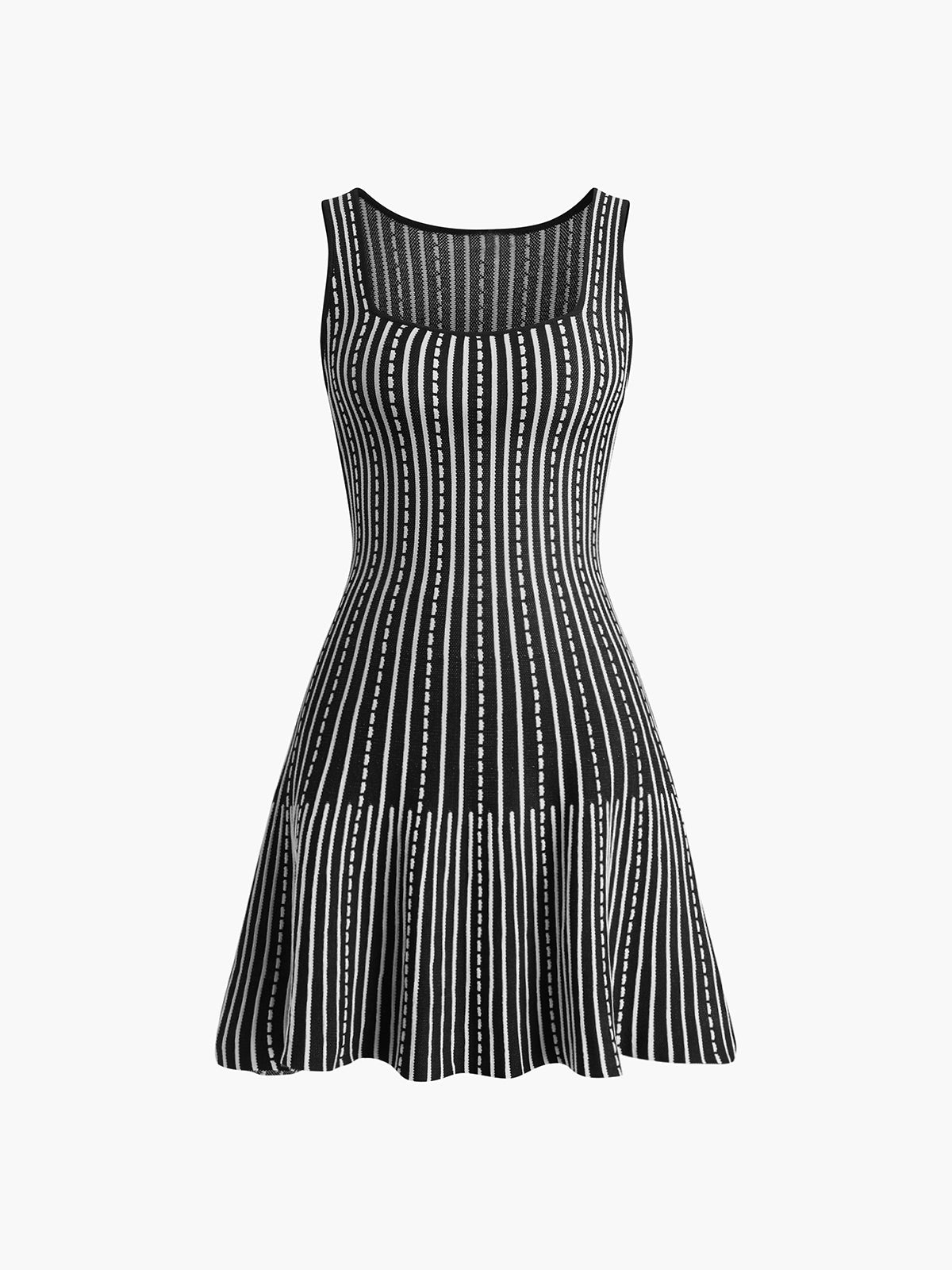 Clara | Gestreiftes Kurzkleid mit Kontrastbesatz