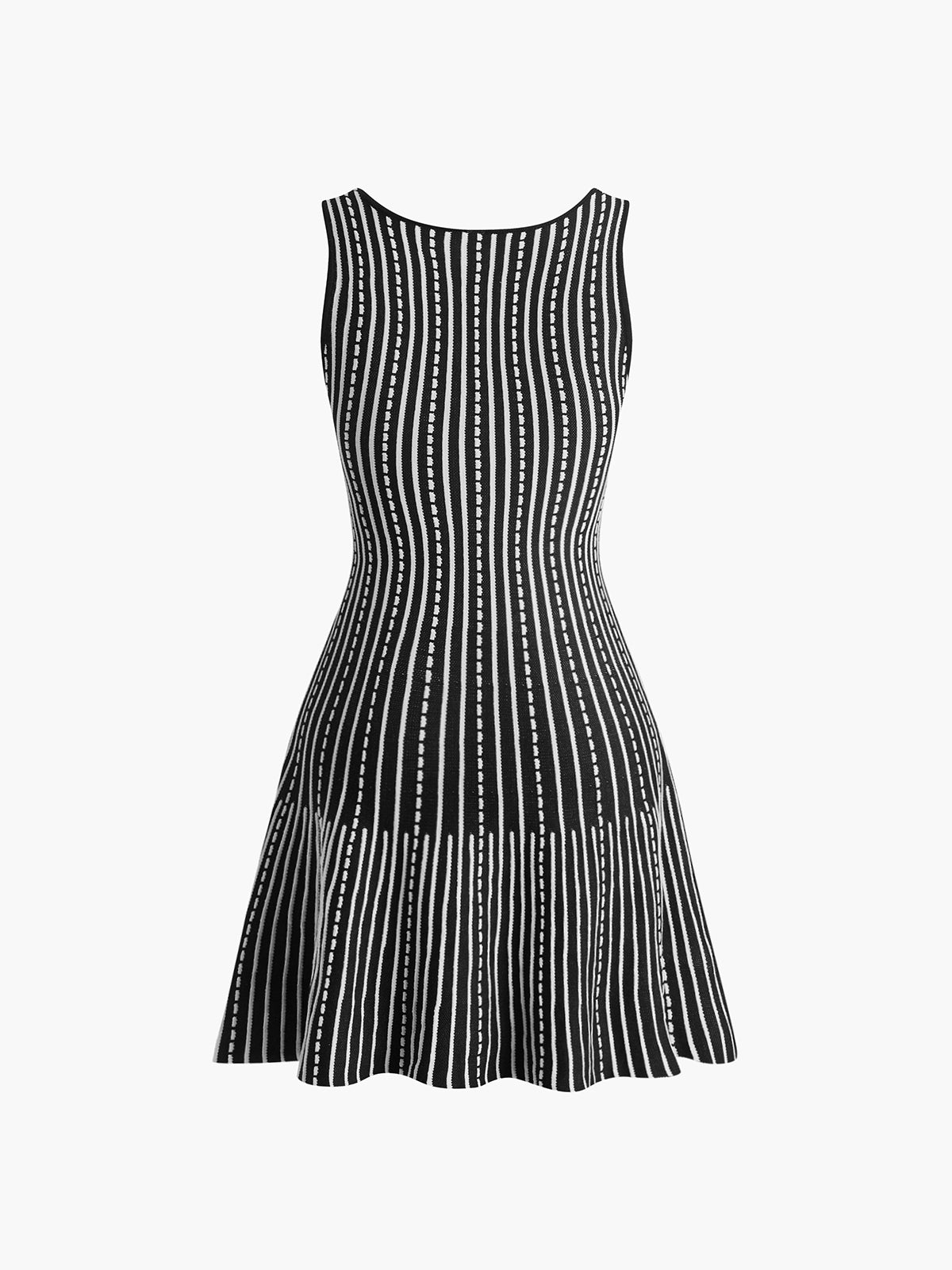 Clara | Gestreiftes Kurzkleid mit Kontrastbesatz