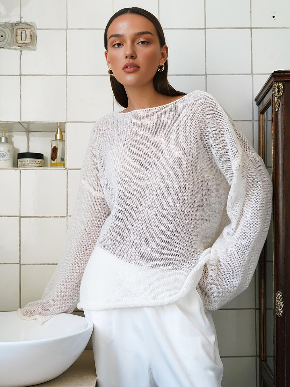 Sophie | Hollow Drapiertes Snug Stricktop
