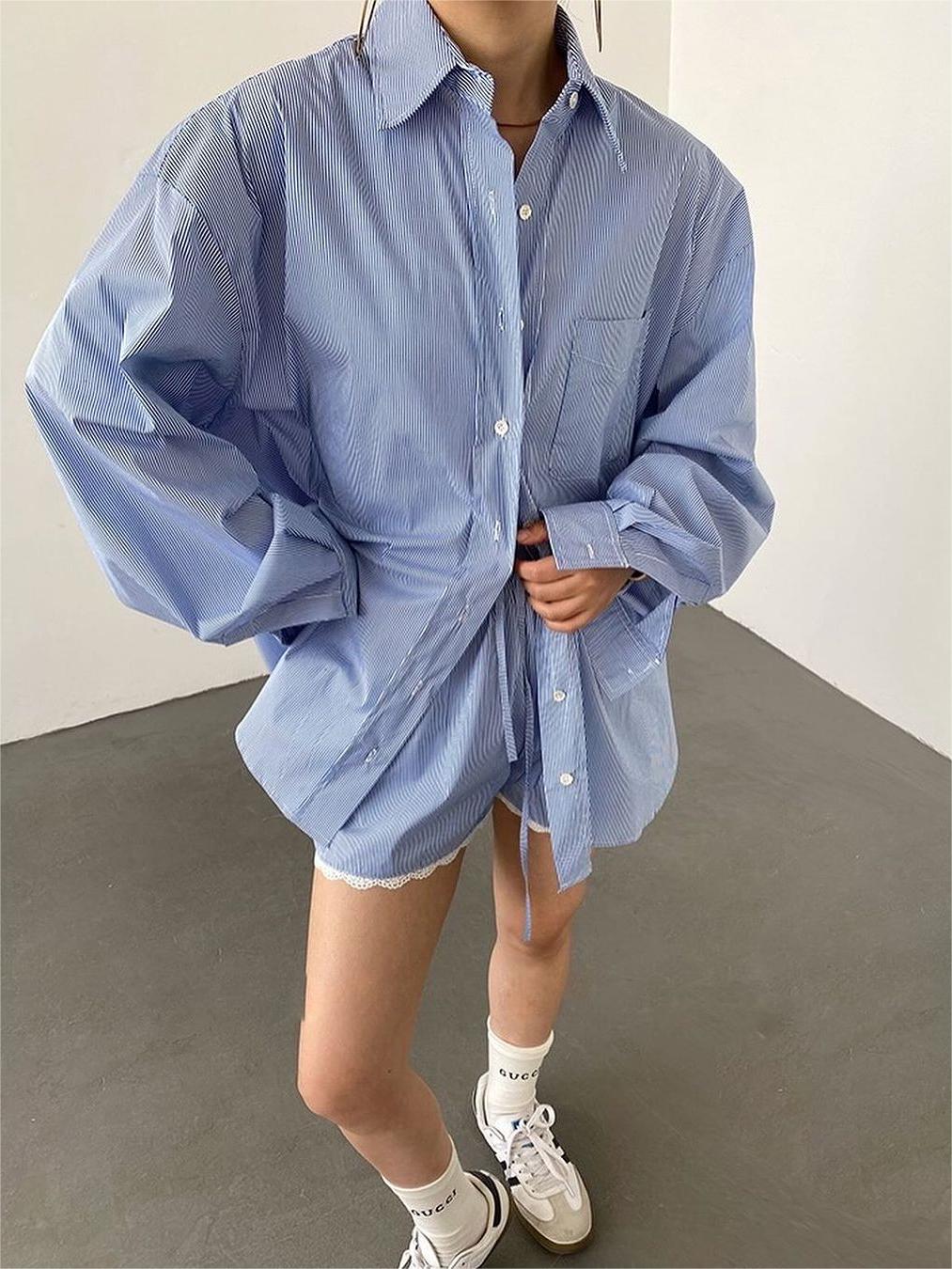 Max | Gestreiftes Langarm-Shorts Set