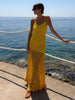 Anna | Midi Kleid mit Rüschendetails und offenen Elementen