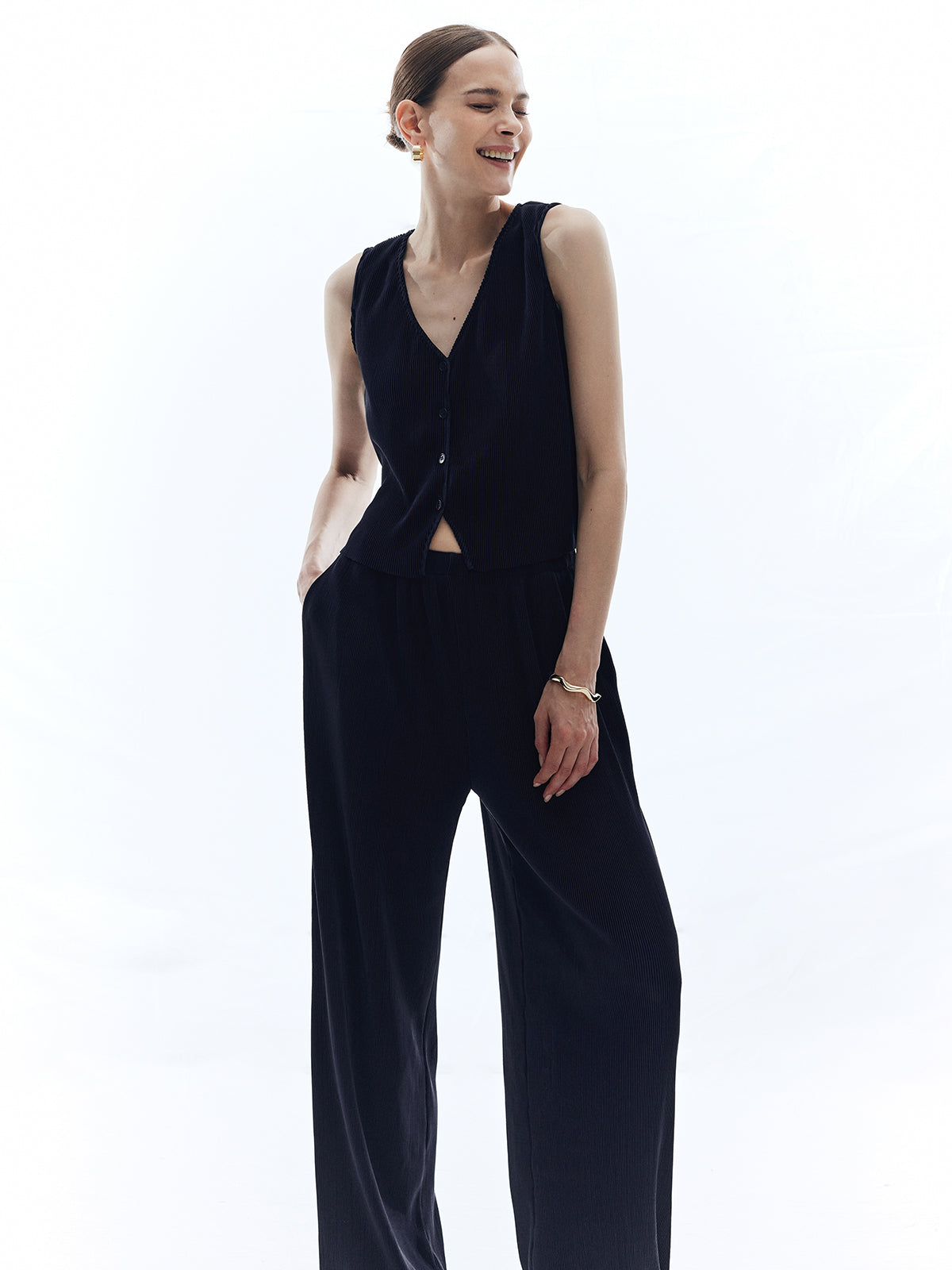 Livia | Eleganter Satin-Anzug mit weitem Schnitt