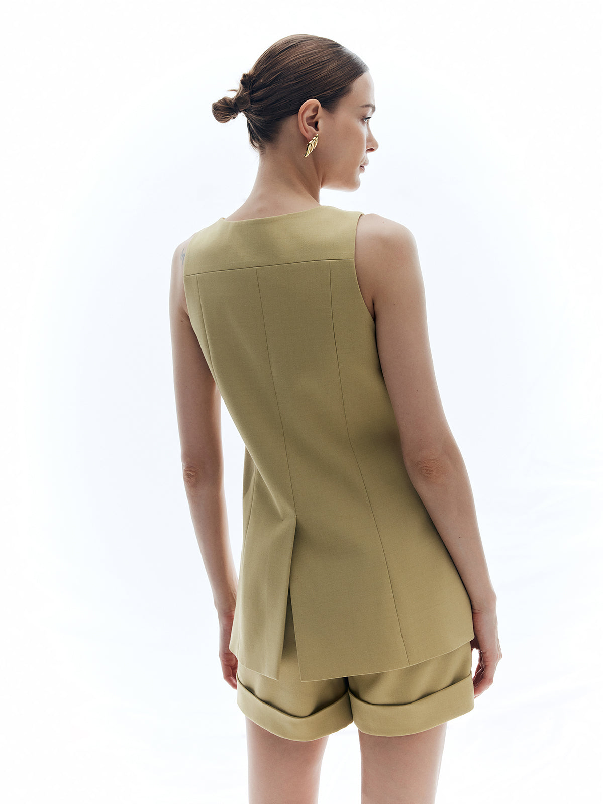 Felix | Elegante Weste mit Falten und Split-Detail