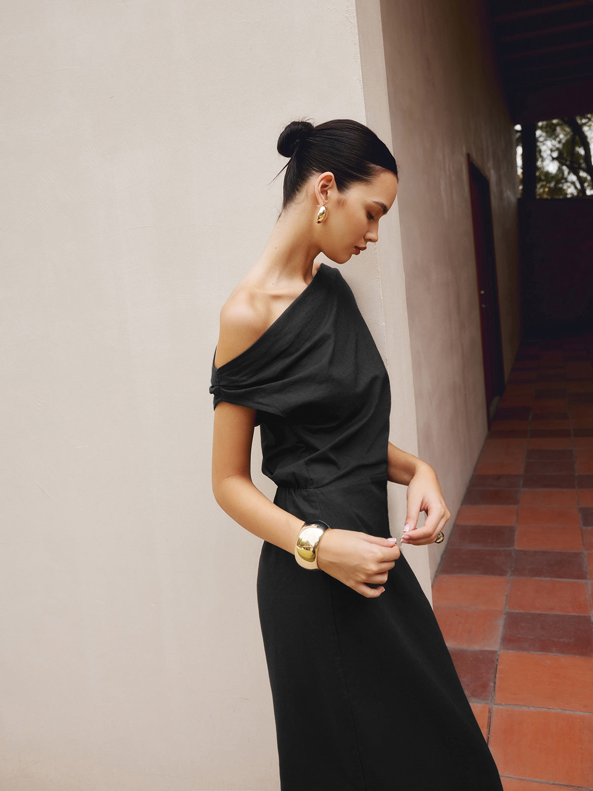 Clara | Asymmetrisches Baumwoll- und Leinenkleid
