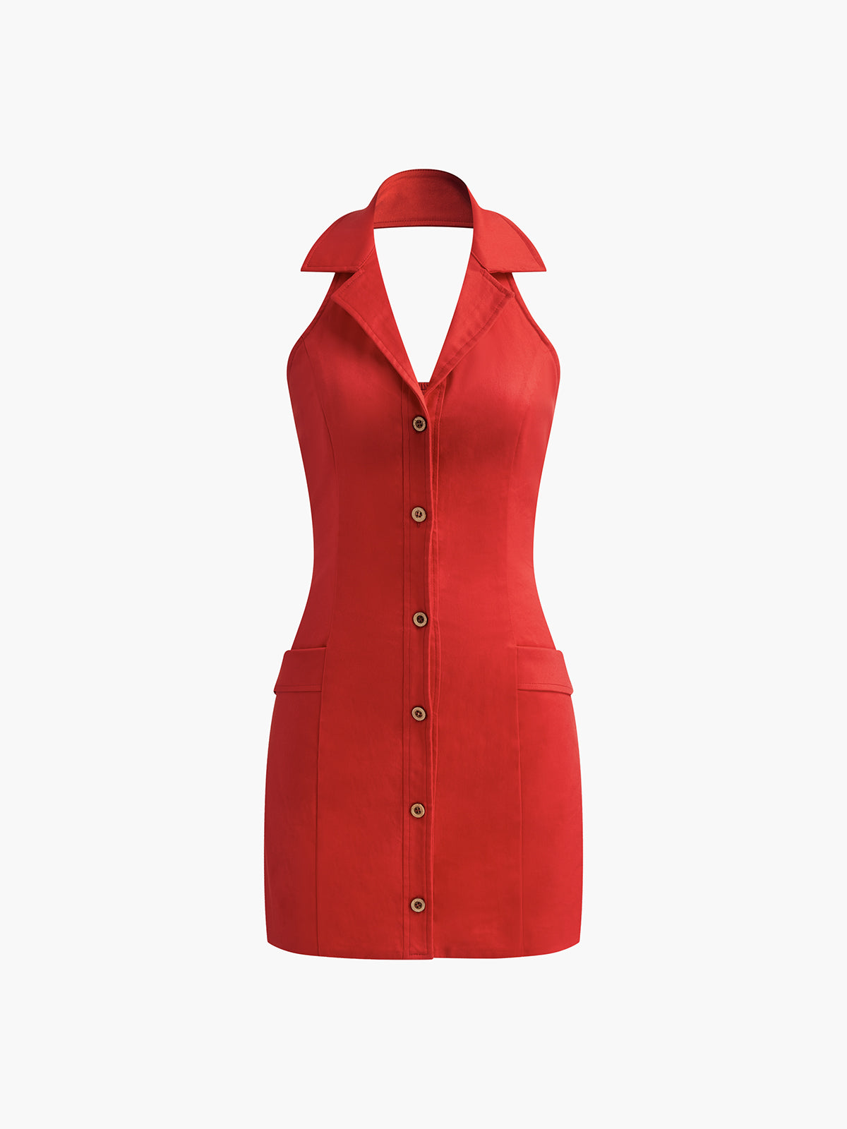 Lara | Elegantes Halfter Kleid mit Knopfleiste