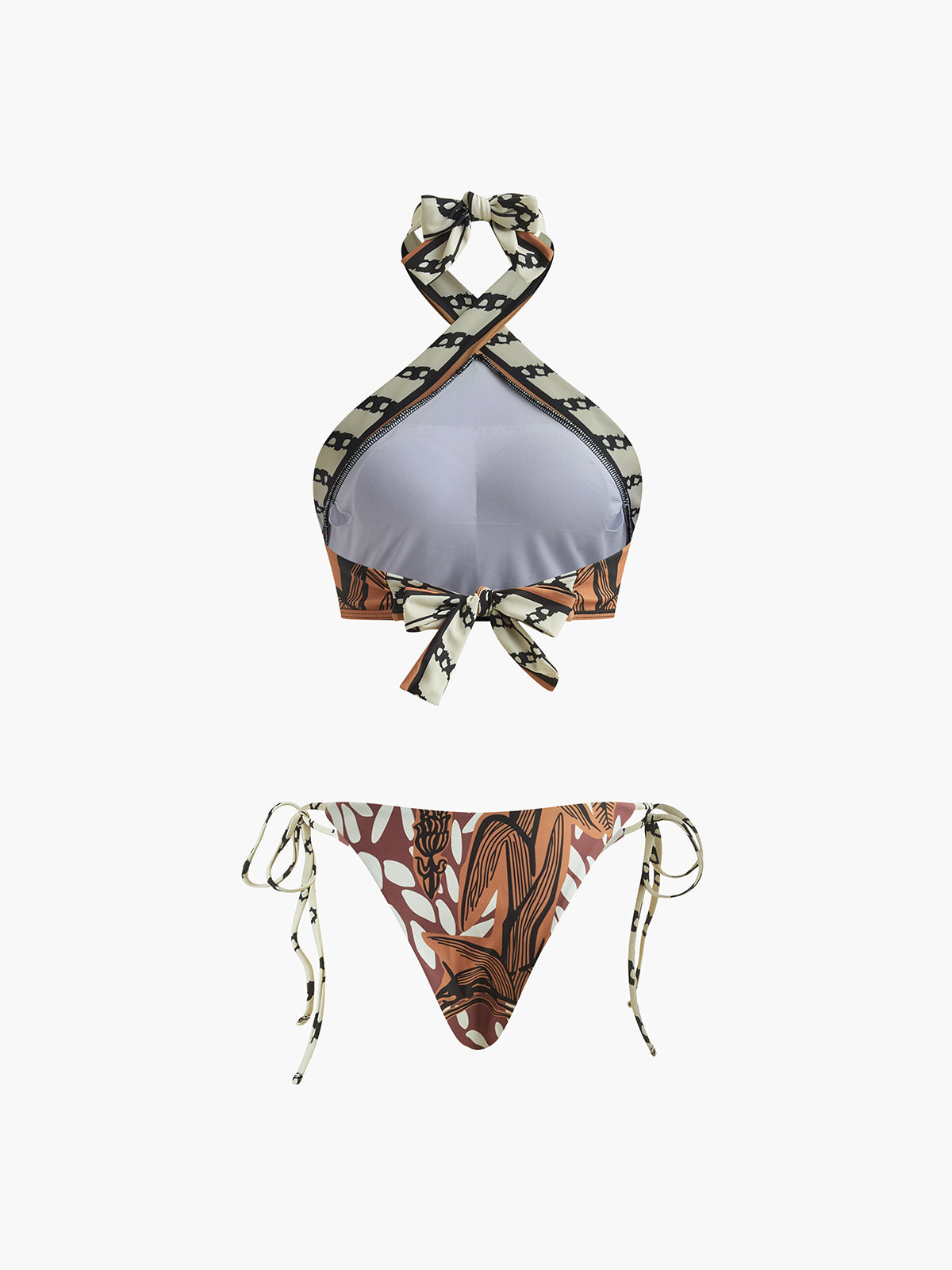 Lisa | Retro Print Halter Bikini Set