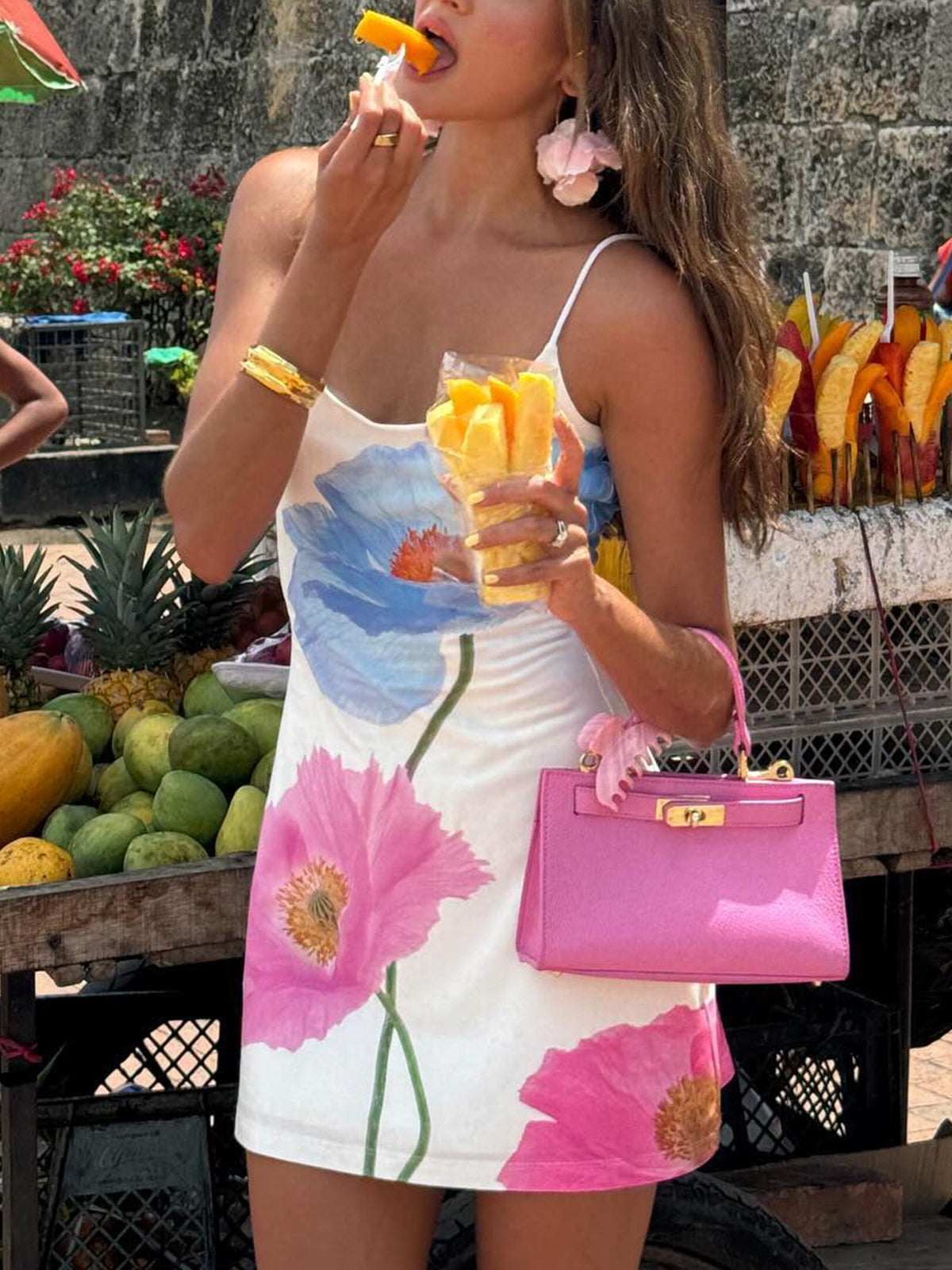 Mia | Rückenfreies, kurzes Kleid mit Blumenmuster