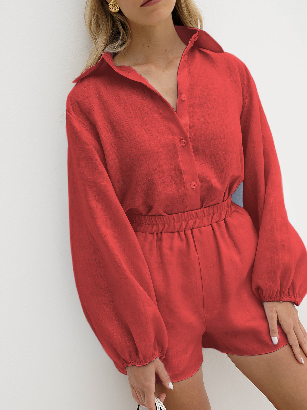 Leo | Lässiges Baumwoll- und Leinen-Shorts-Set