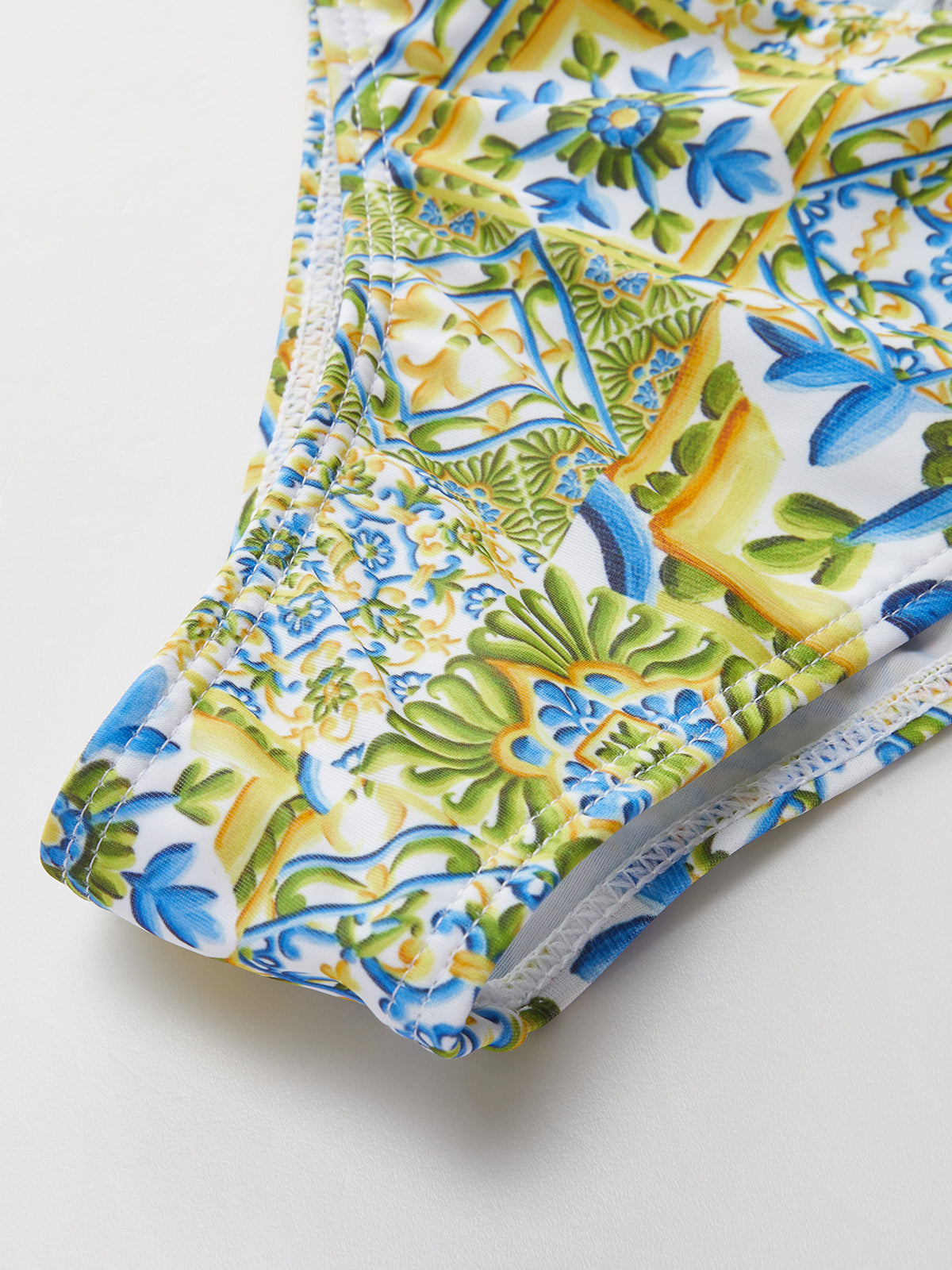 Laura | Stylisches Tragefreies Druck-Bikini Set