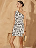 Clara | Asymmetrisches Kleid mit Kontrastbesatz