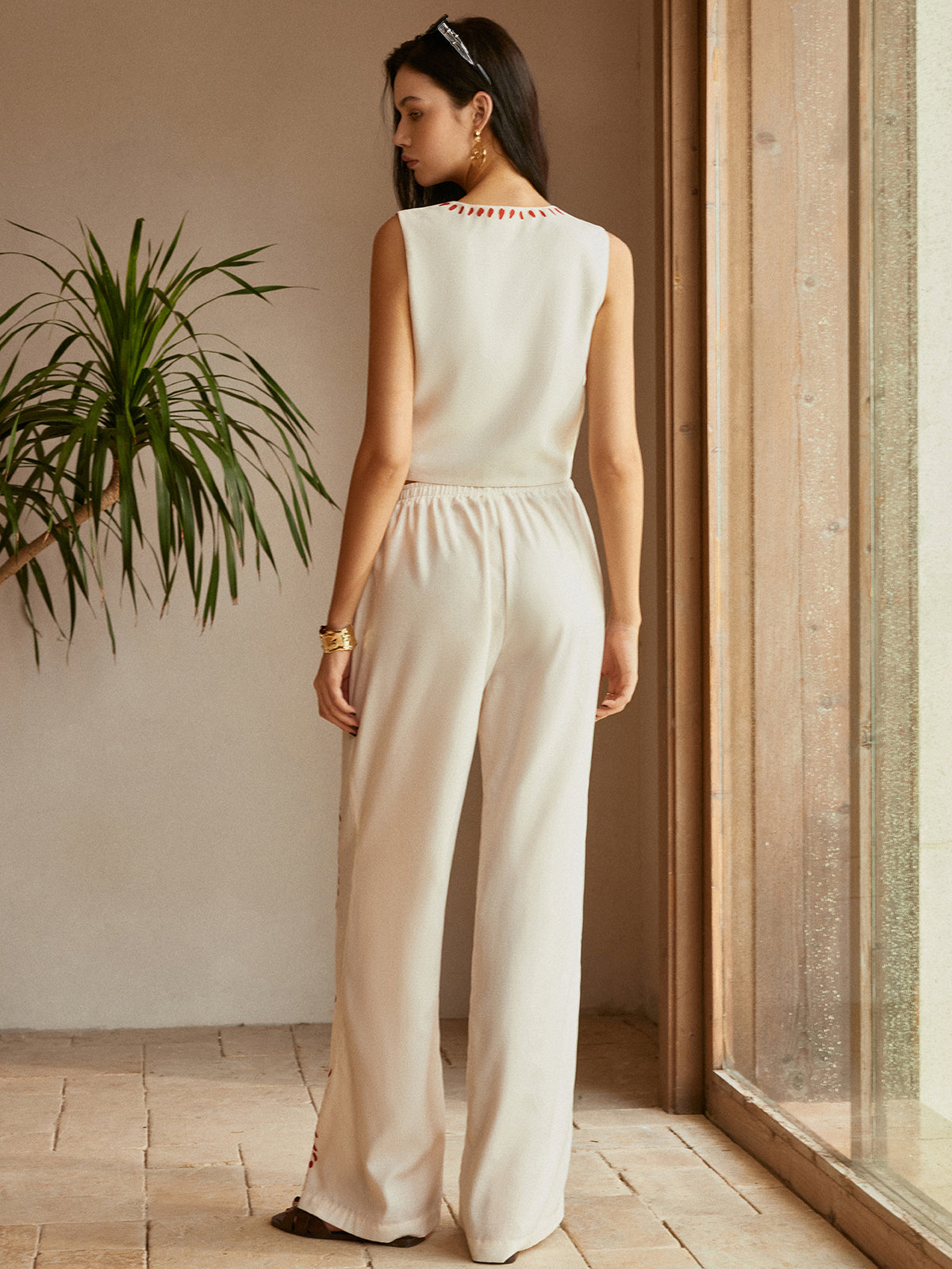 Sarah | Verspieltes Print-Knotenhosen-Set