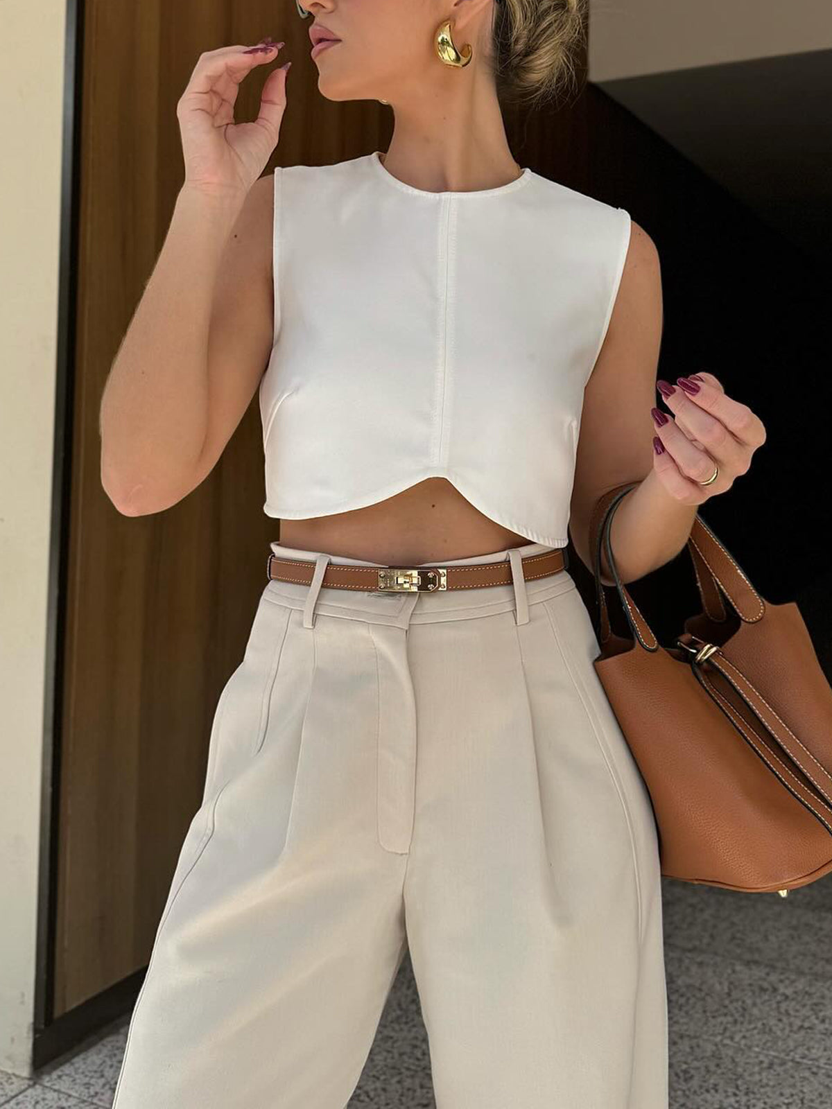 Emilia | Gefaltete Cropped Pants