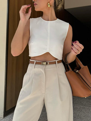 Emilia | Gefaltete Cropped Pants