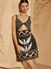 Clara | Ärmelloses Cutout Print Kleid