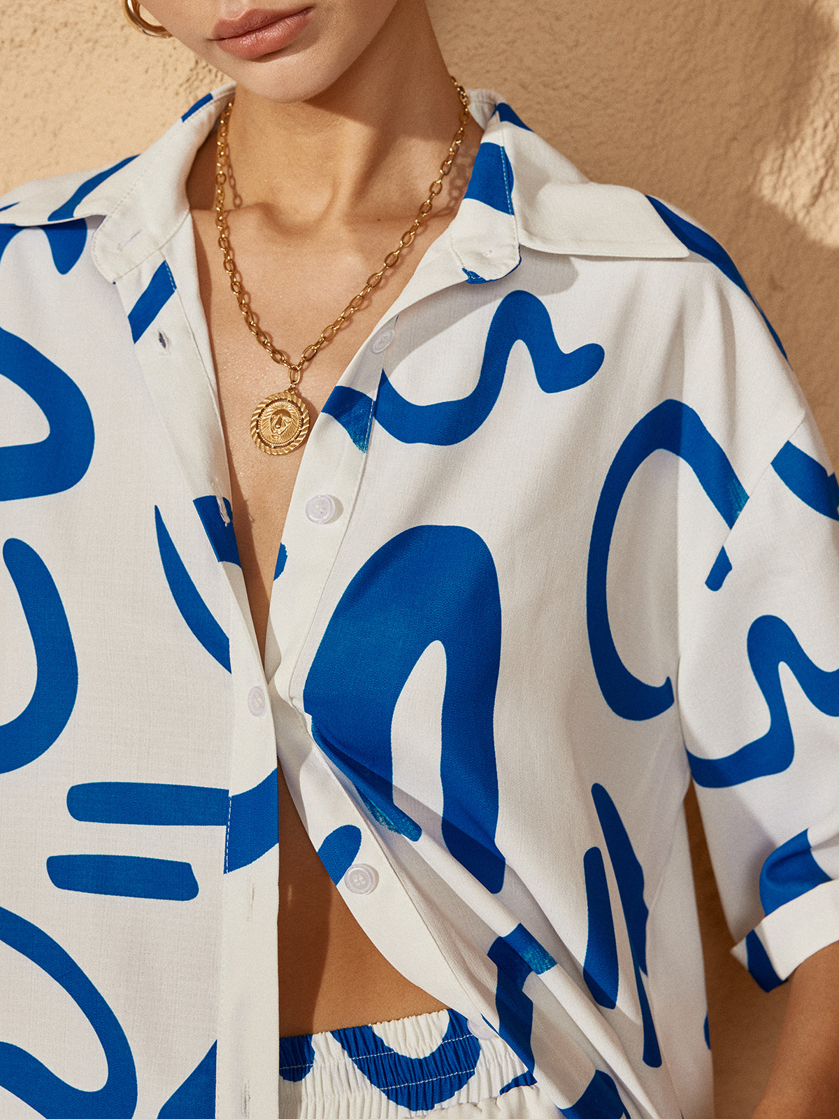 Clara | Druck Kordelzug Shorts Set