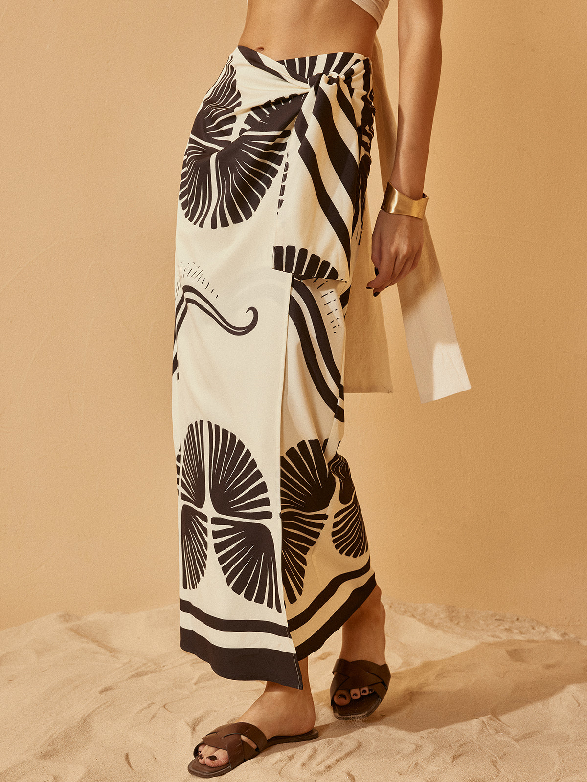 Clara | Wickelblumenrock mit Knoten-Detail