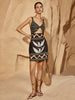 Clara | Ärmelloses Cutout Print Kleid