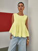 Anja | Gefaltete Peplum-Ärmellose Bluse