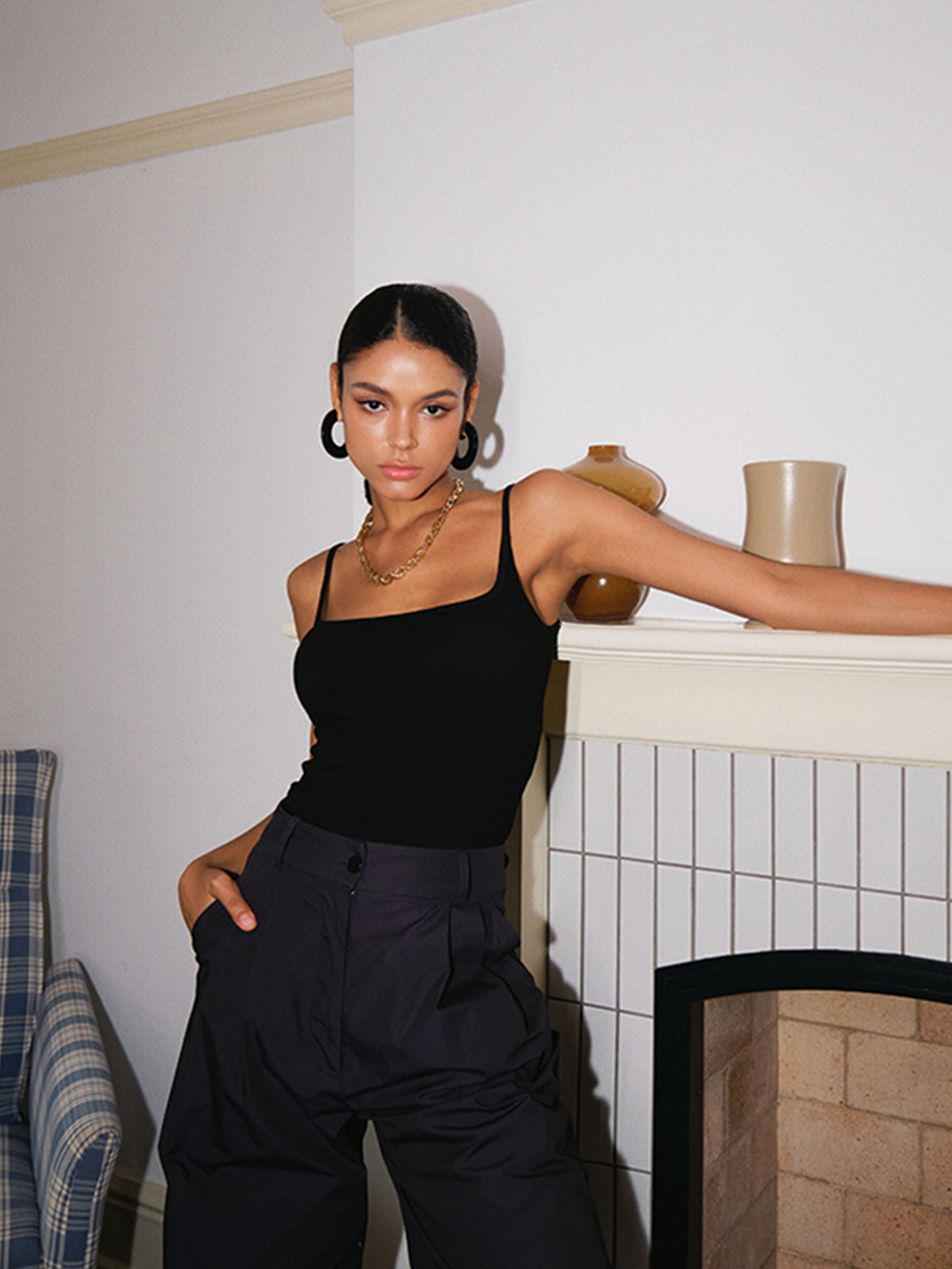 Mia | Cami Tank Top mit tiefem Ausschnitt