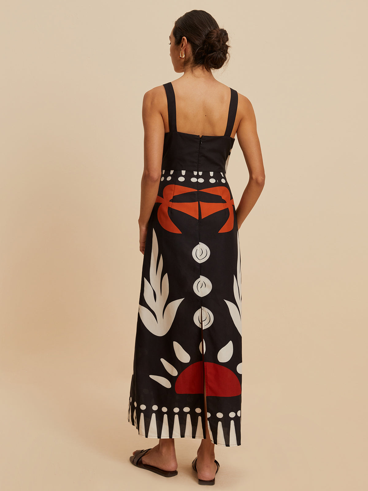 Emilia | Ärmelloses Floral-Kleid mit Cut-Out und Reißverschluss