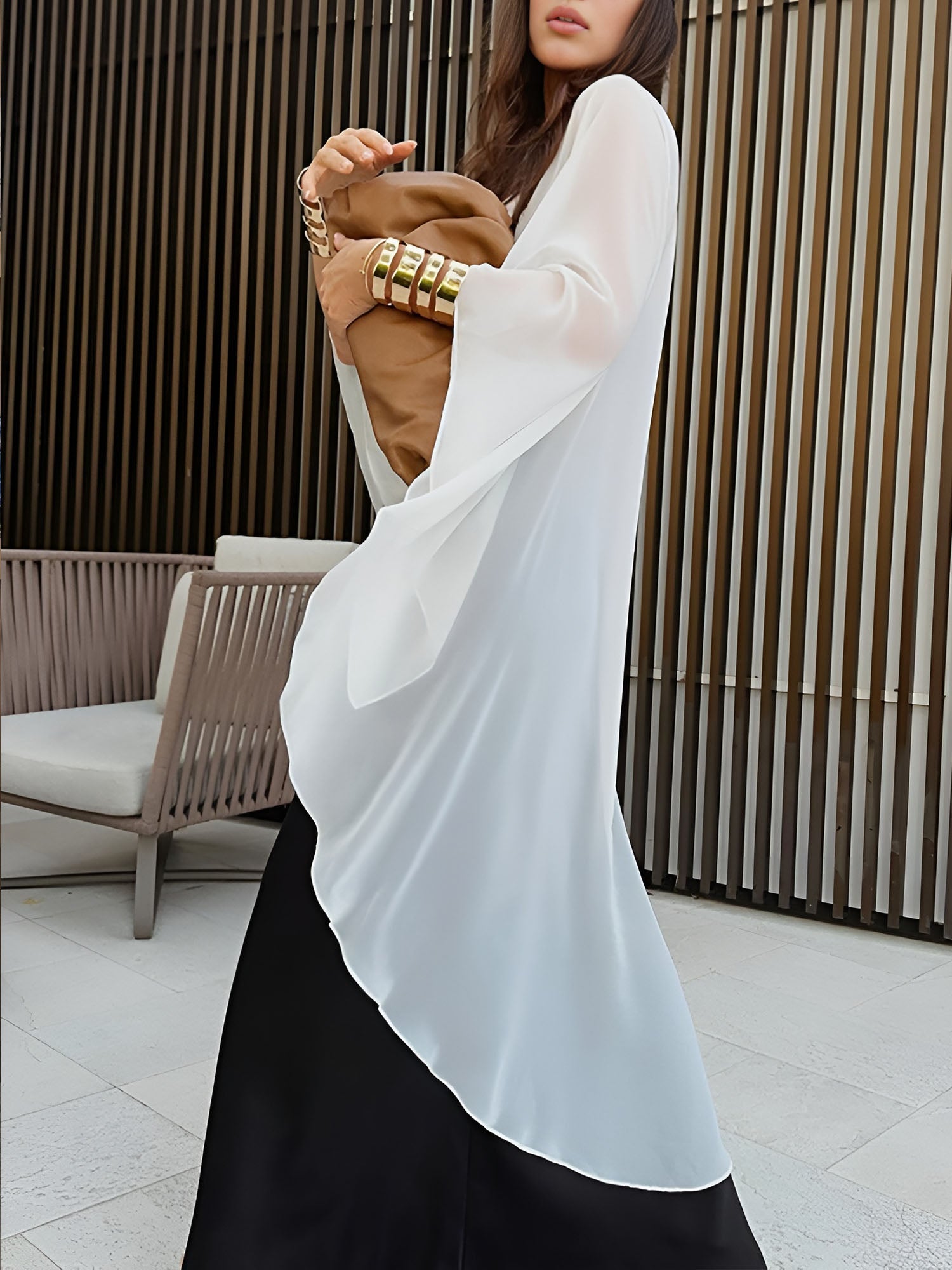 Julia | Asymmetrischer Chiffon-Cover Up