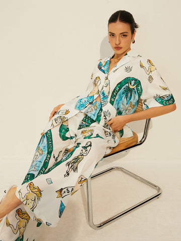 Emilia | Romantischer Print-Pockets Hosenanzug