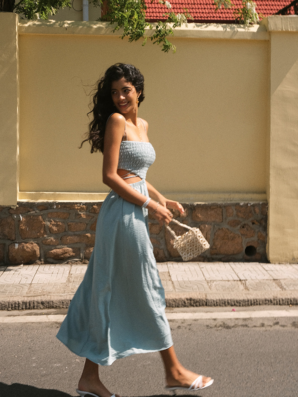 Sofia | Elegantes Midi Kleid mit Cut-Outs