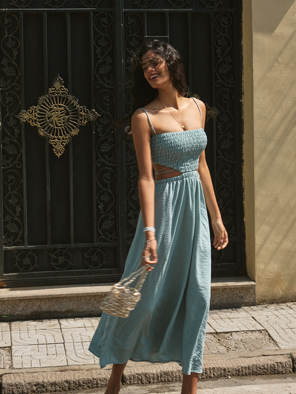 Sofia | Elegantes Midi Kleid mit Cut-Outs
