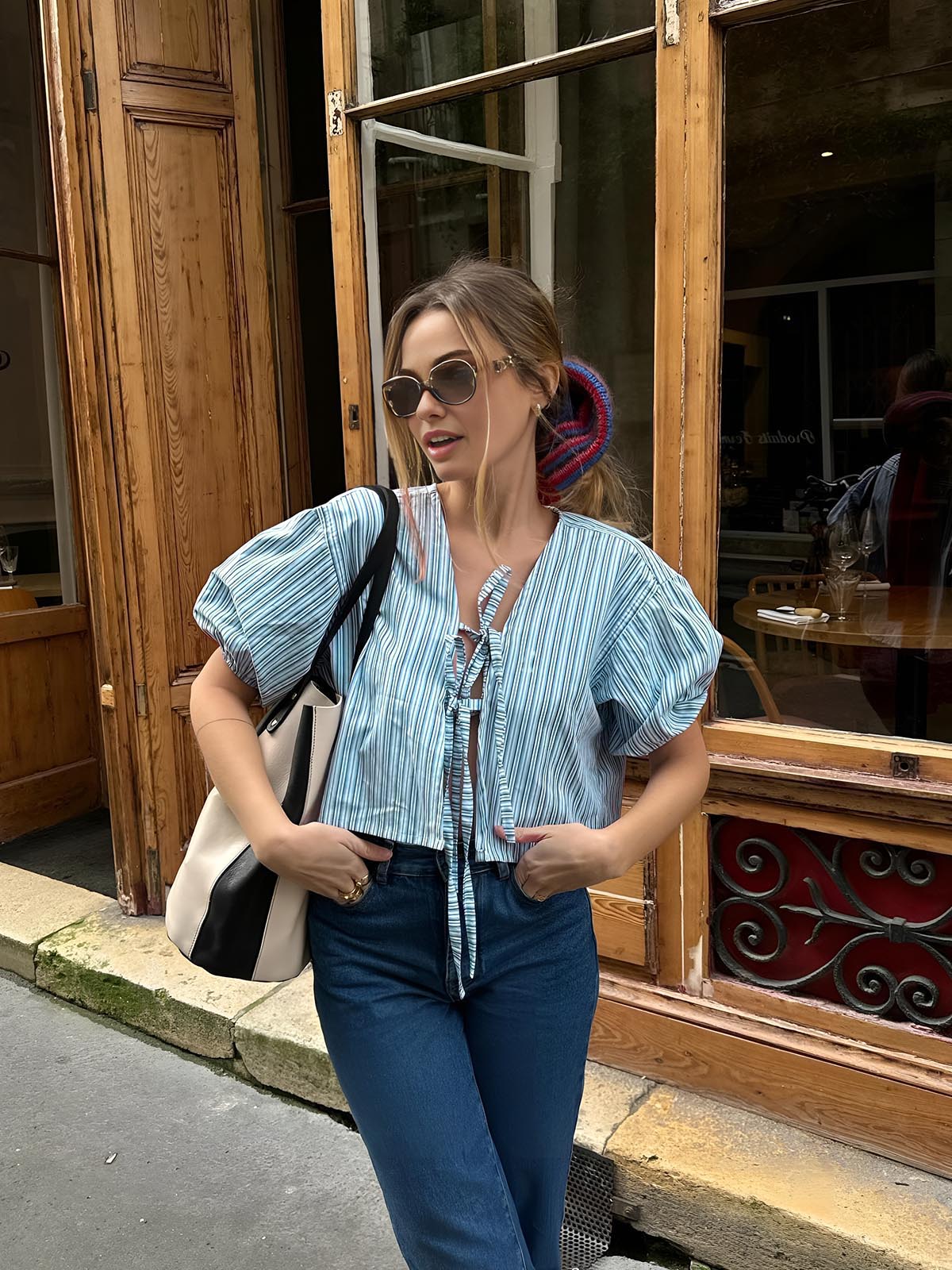 Clara | Elegante Bluse mit Bindekragen