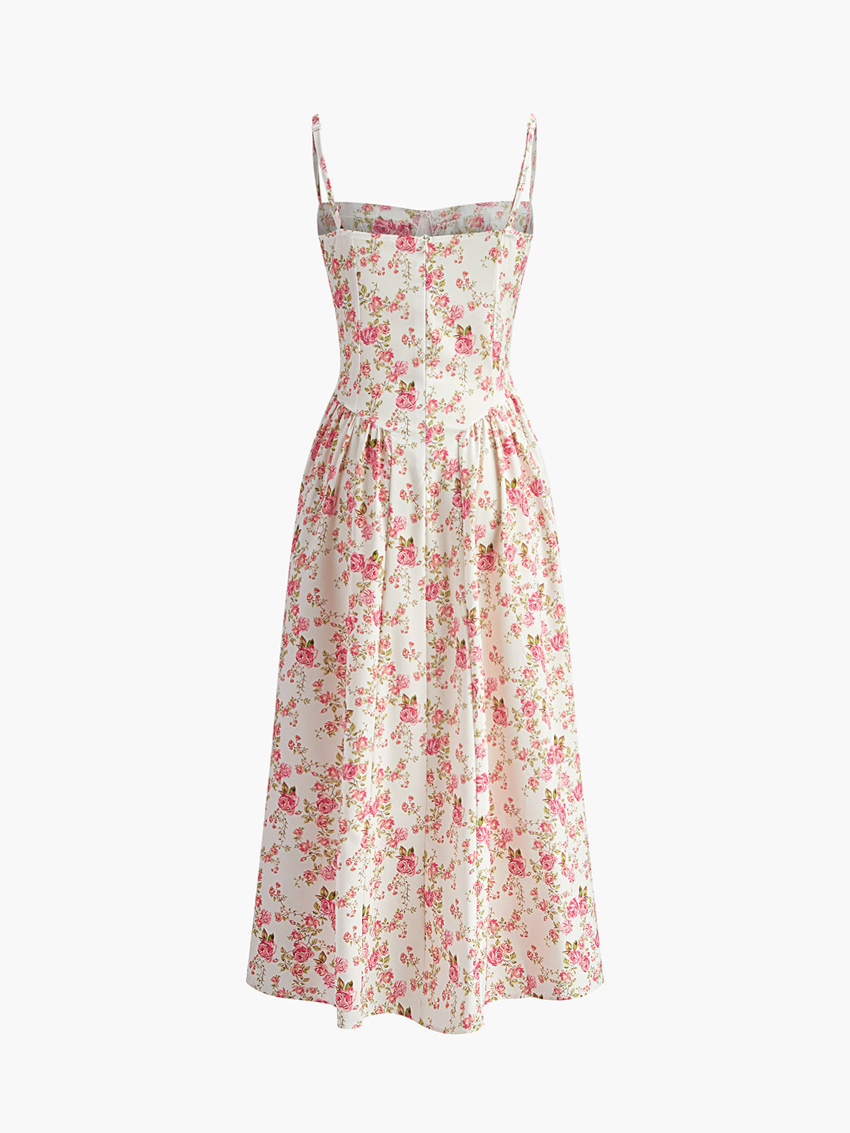 Charlotte | Blumenmuster Kleid mit quadratischem Ausschnitt