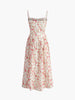 Charlotte | Blumenmuster Kleid mit quadratischem Ausschnitt