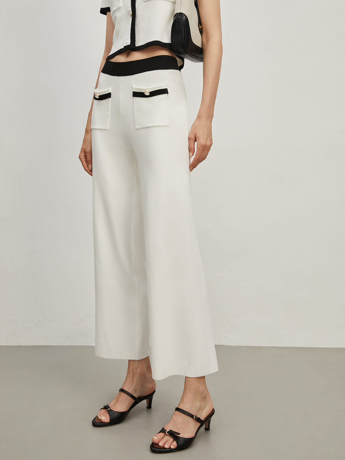 Emma | Elegante Sweater-Hosen mit Kontrastbesatz