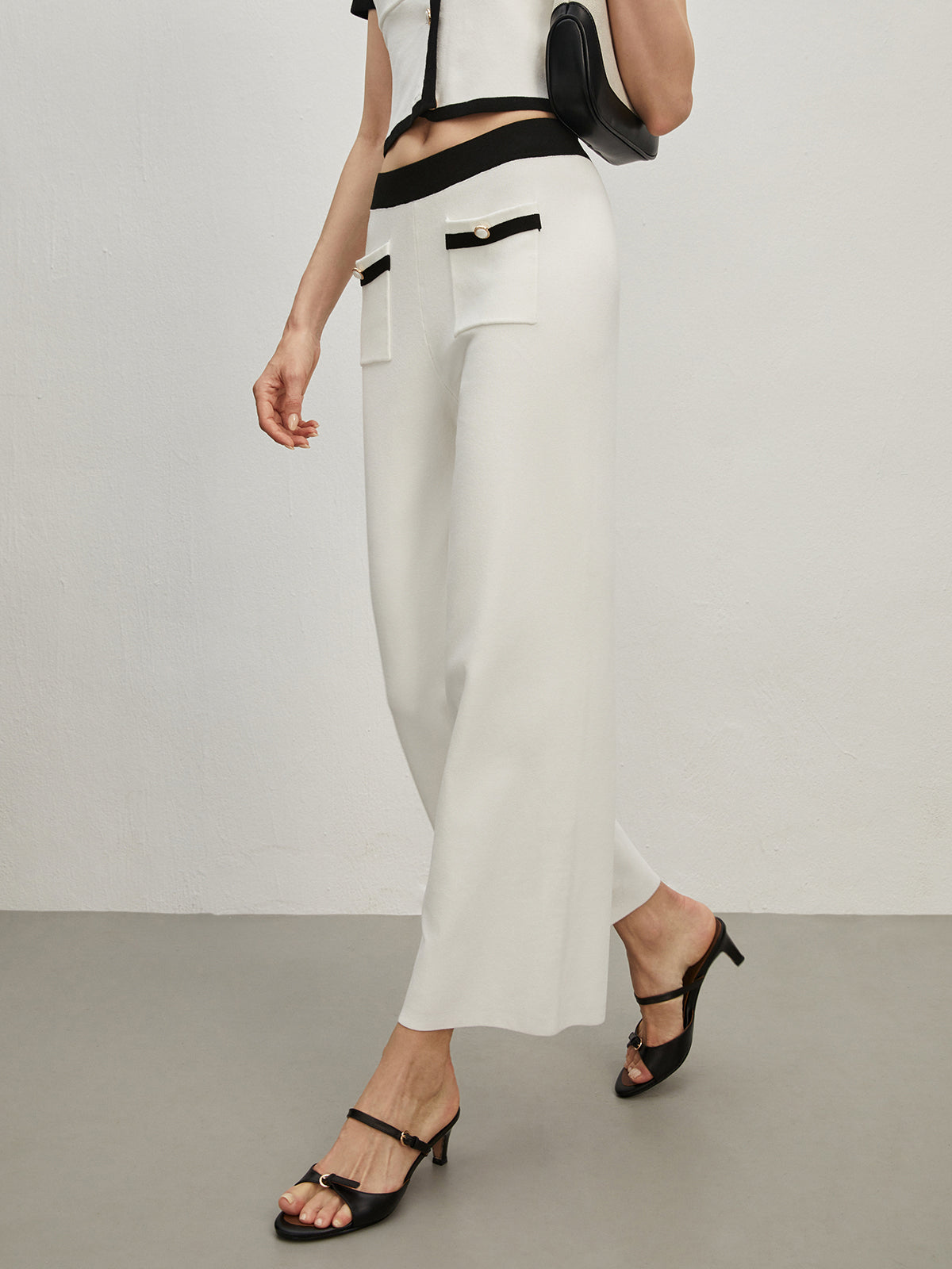 Emma | Elegante Sweater-Hosen mit Kontrastbesatz