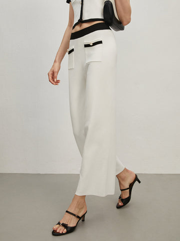 Emma | Elegante Sweater-Hosen mit Kontrastbesatz