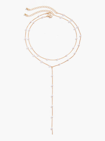 Clara | Elegante vergoldete Perlenkette