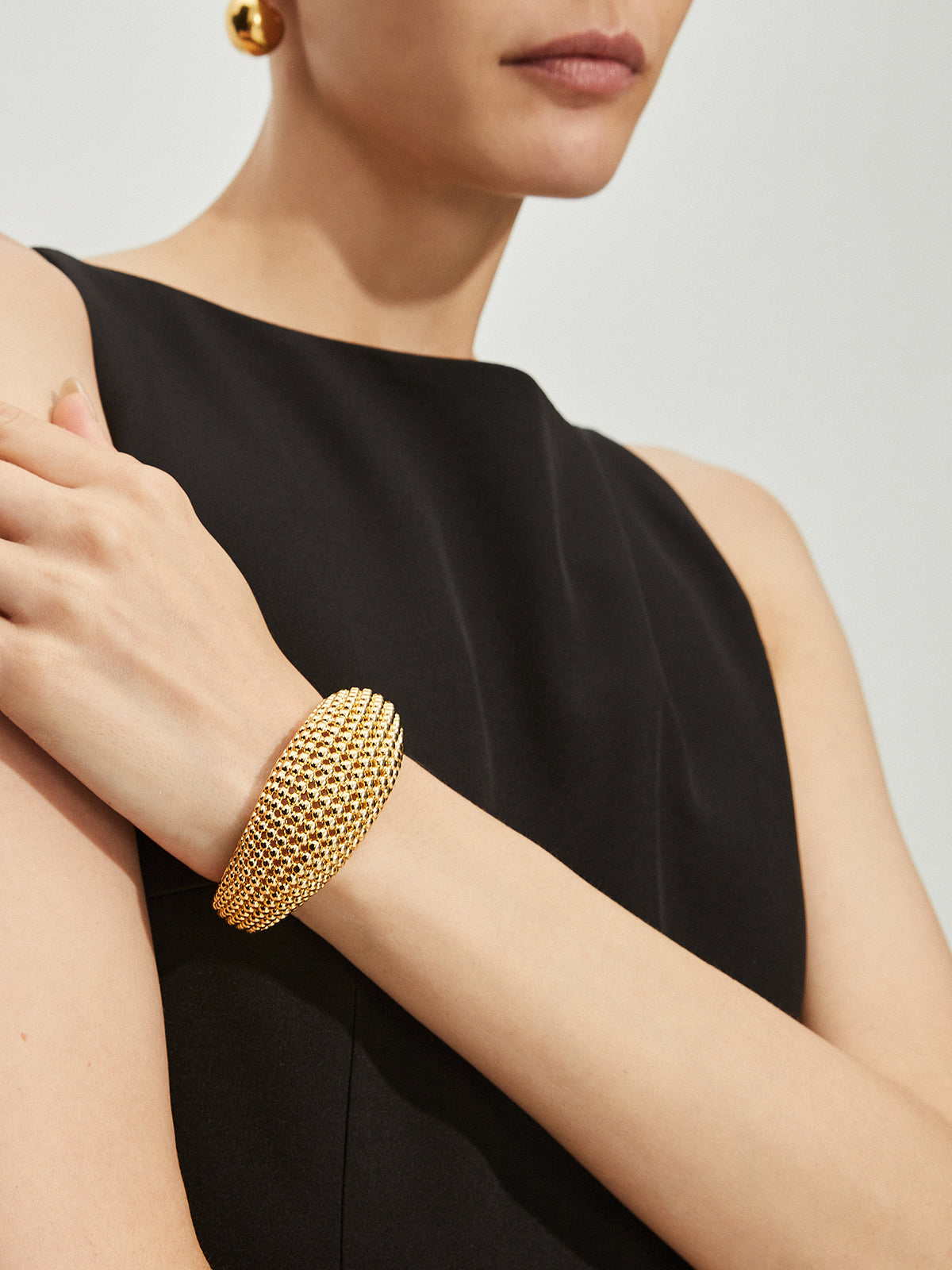 Lucas | Vintage Hollow Out Beaded Open Bracelet