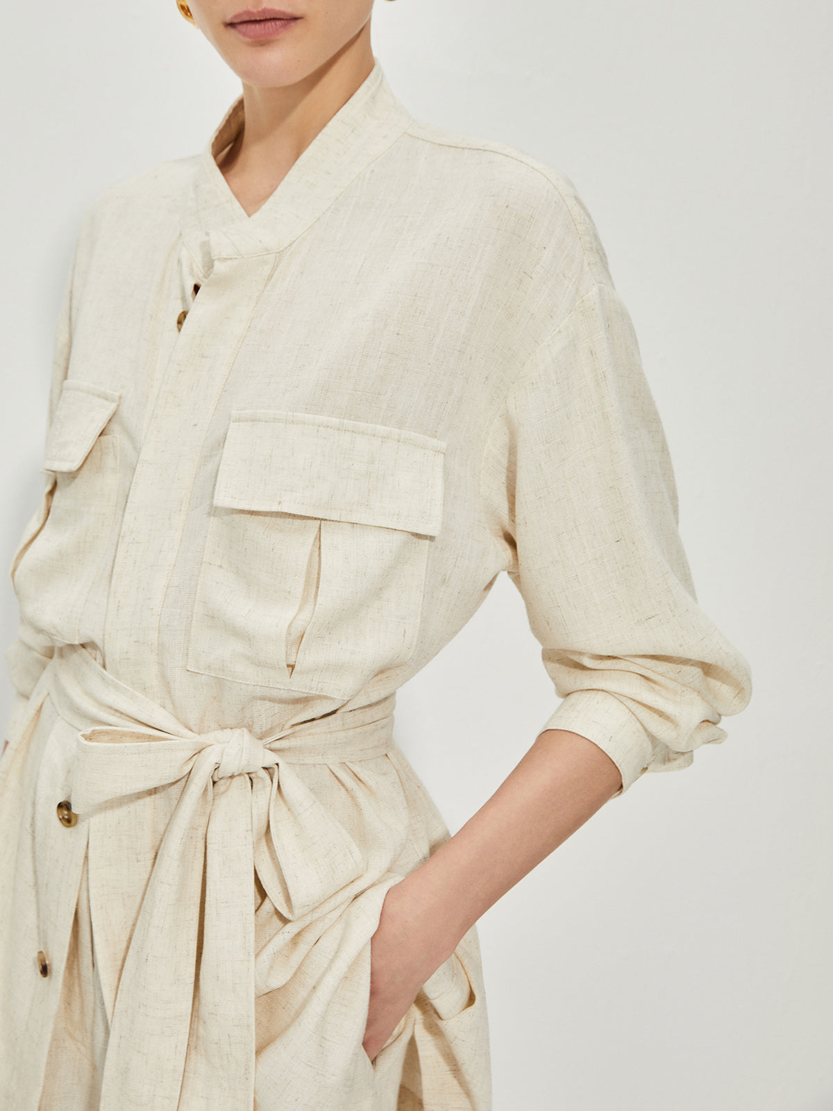 Clara | Lässiges Baumwoll-Leinen Shortset mit Gürtel