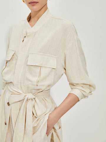 Clara | Lässiges Baumwoll-Leinen Shortset mit Gürtel