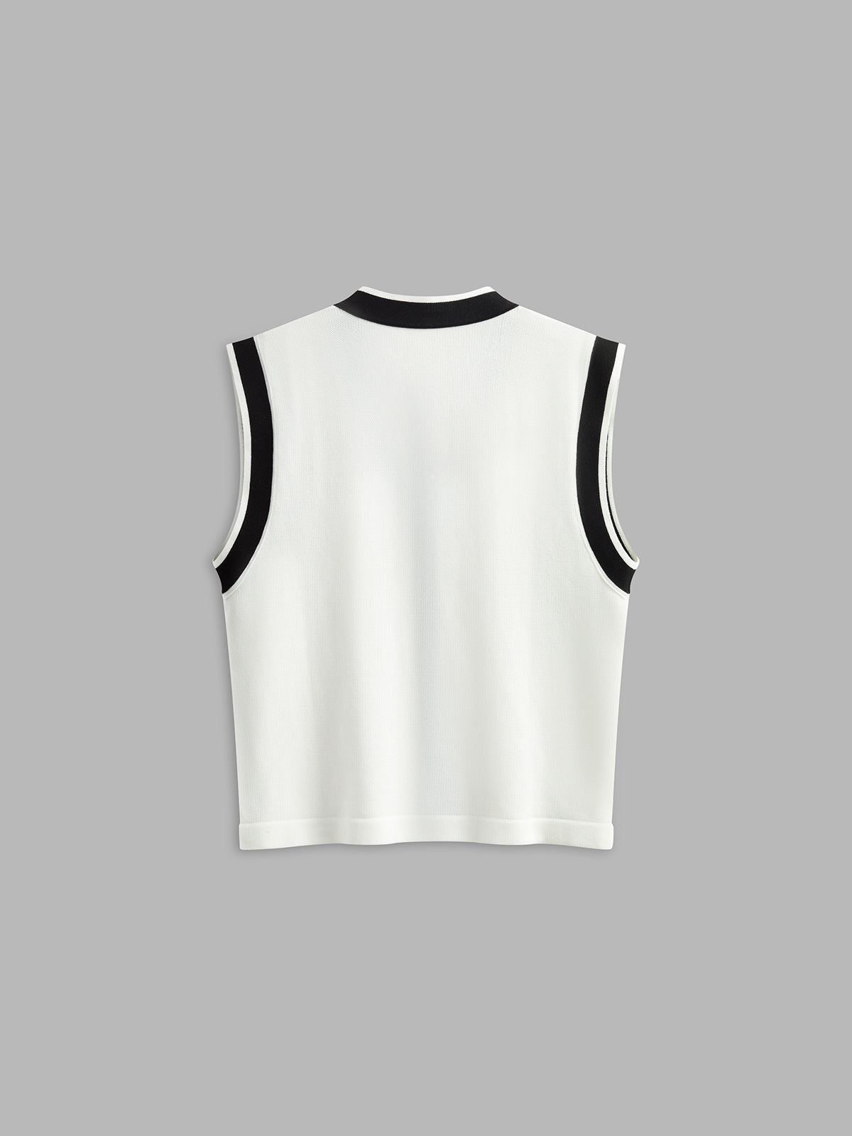 Lena | Stilvolle Pullover-Weste mit Kontrastbesatz