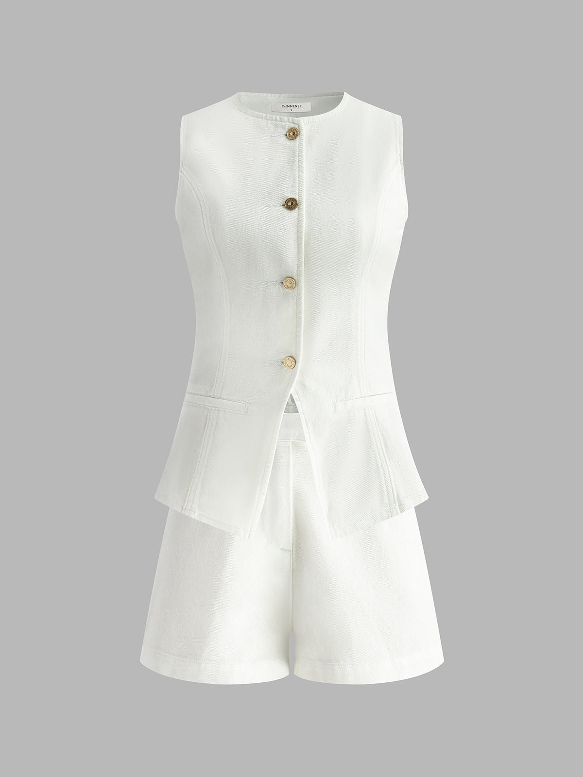 Lisa | Denim Peplum Set mit Shorts