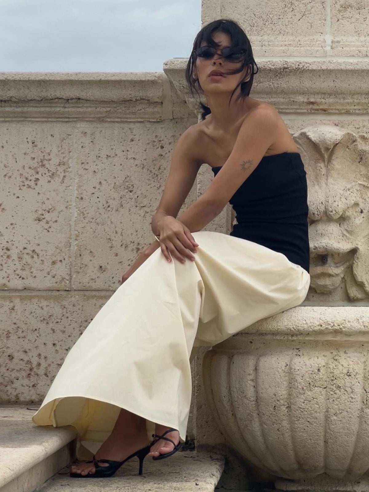 Clara | Kontrastfarbenes Tube Maxikleid